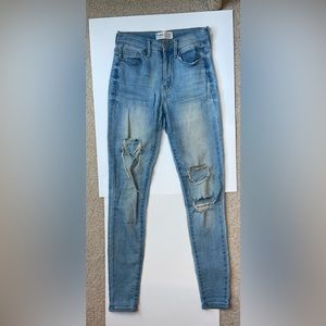 Mudd skinny ripped blue jeans size 0